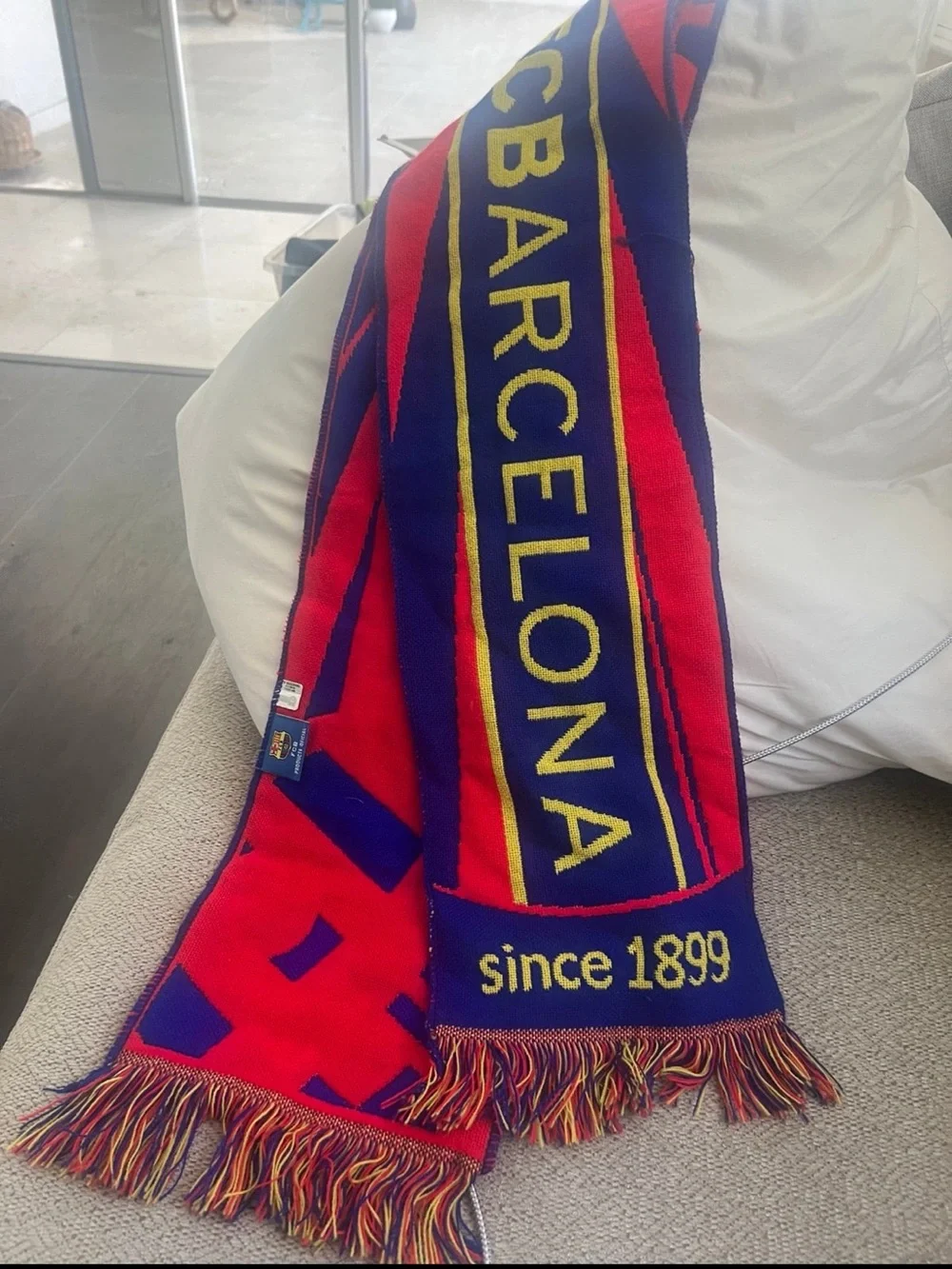 FC Barcelona Knit Scarf - Red & Blue with Yellow Accents